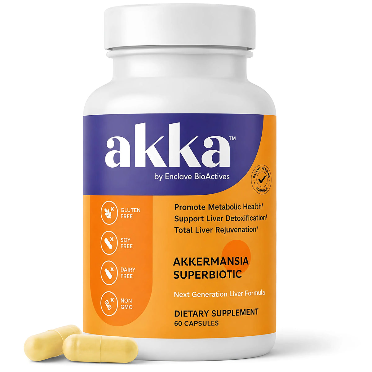 AKKA - Akkermansia Probiotic Liver Cleanse Detox & Repair - Liver Health Supplement for Energy, Digestion & Metabolism with Akkermansia Muciniphila (AKKA Superbiotics), Non-GMO, Gluten-Free, 60 Caps