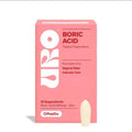 URO Boric Acid Vaginal Suppositories – pH Balance & Freshness Support with Lactic Acid & Aloe – Vegan, Paraben-Free, Fragrance-Free – 12 Count