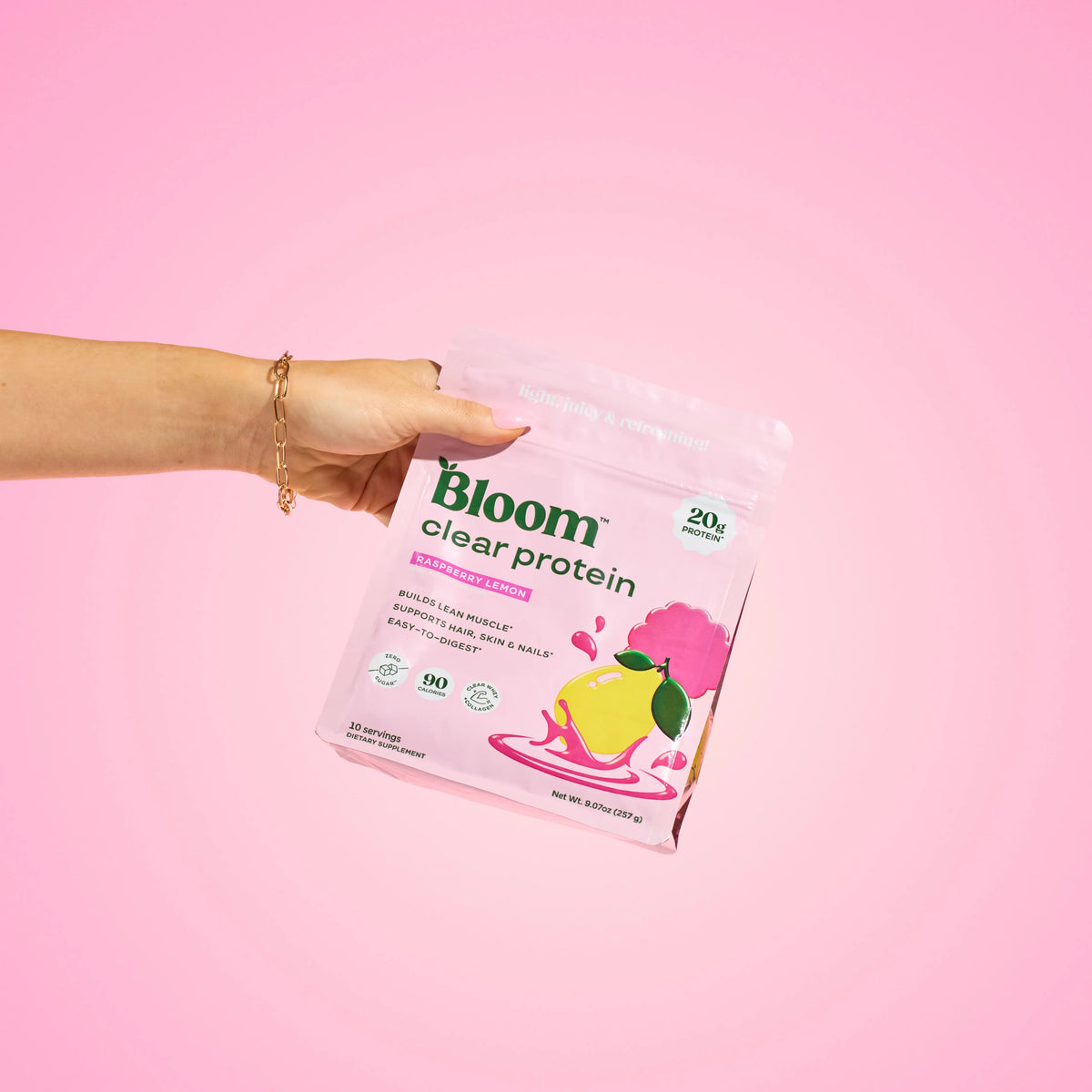Bloom Nutrition Clear Protein - Clear Whey + Collagen Protein Blend | 20g Protein, 90 Calories, 0g Sugar, Light & Refreshing Fruity Drink | Protein for Women *contains dairy