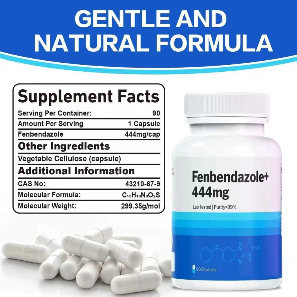 Fenben Fenbendazole 444mg 90 Count 99%25 Purity Lab Tested Supplement for Dietary Fitness