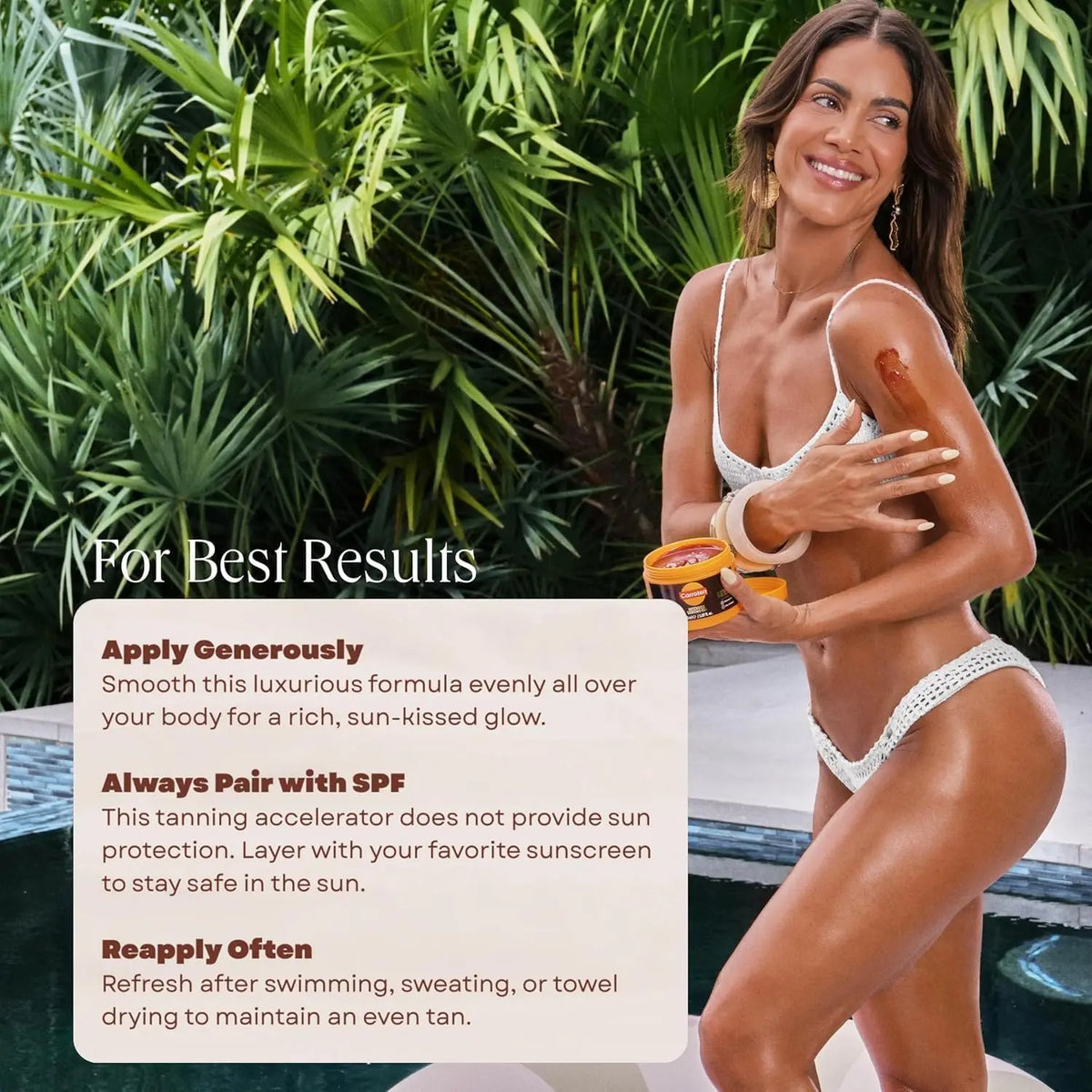 Carroten Intensive Tanning Gel | Browning Tan Accelerator | Non-Greasy, Water-Resistant with Carrot & Coconut Oil | Vitamin A & E For Moisture & Hydration | 5 Fl Oz