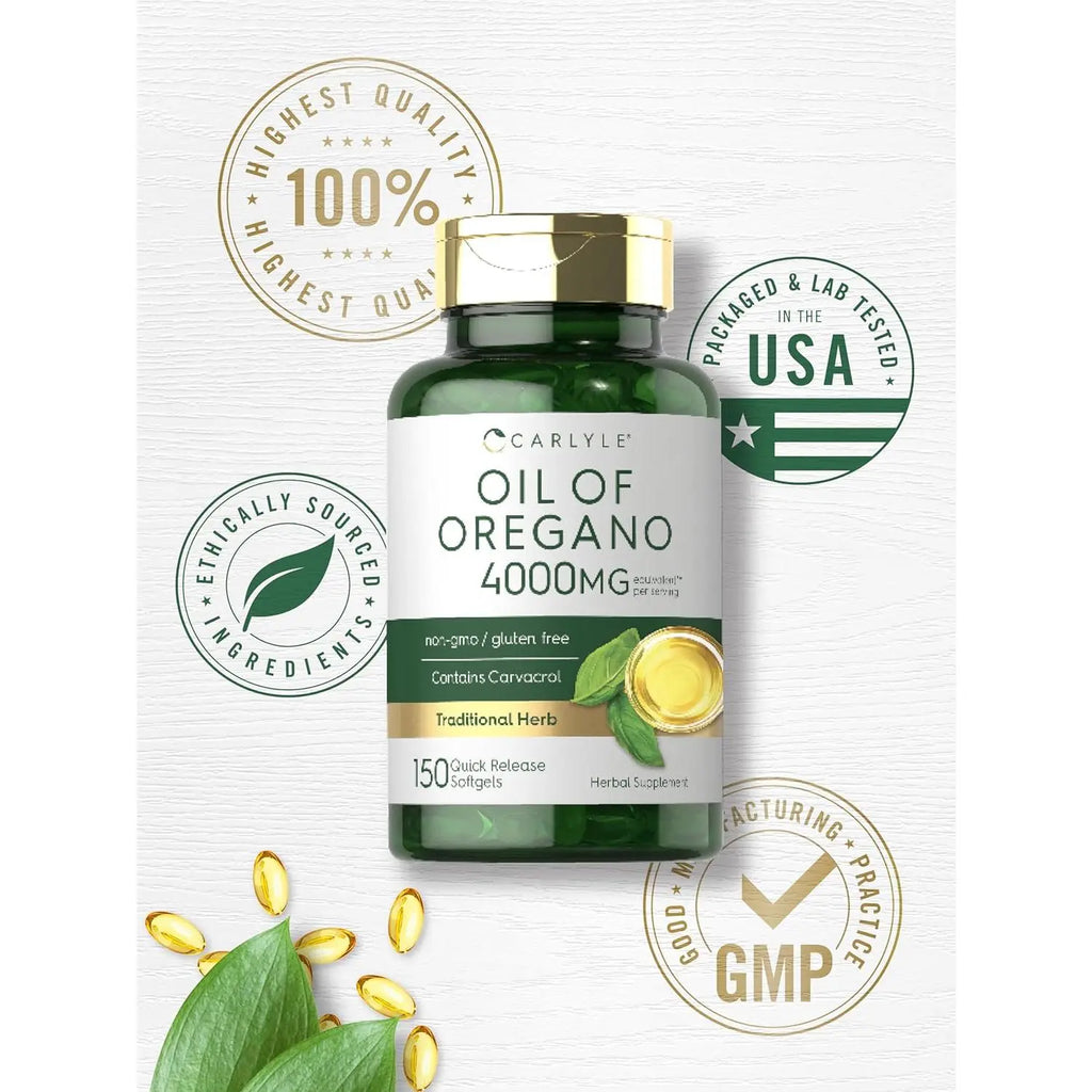 Carlyle Oregano Oil 4000Mg Supplement | 150 Softgel Capsules | Contains Carvacrol | Non-Gmo & Gluten Free Formula Carlyle