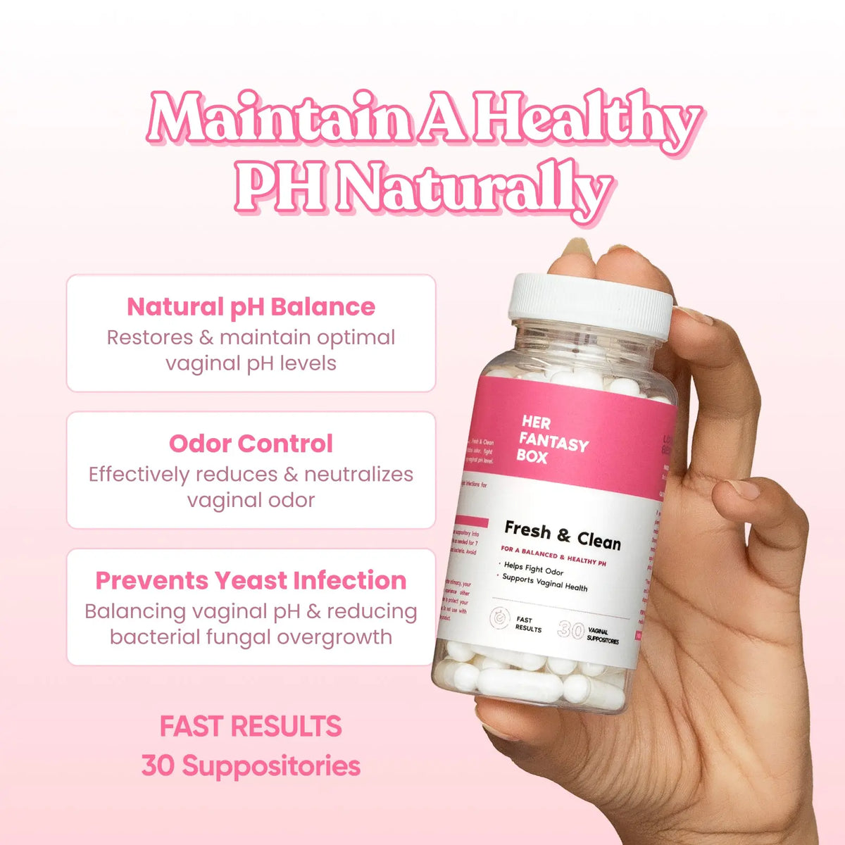 Her Fantasy Box - Boric Acid pH Balancing Vaginal Suppository (30 Count)