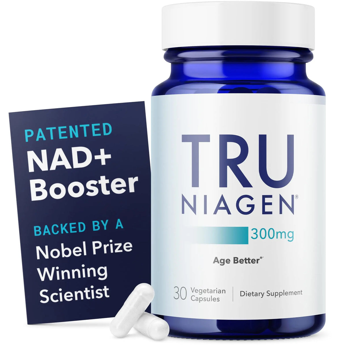 Tru Niagen 300mg - 30 ct | Capsules, Dietary Supplement | Clinically Proven NAD+ Booster