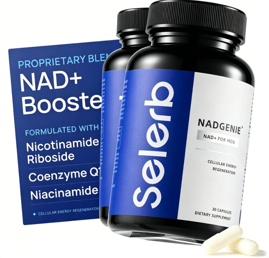 Selerb NAD+ Supplement for Men with NMN - Liposomal Complex with Trans-Resveratrol, CoQ10, Maca & Ashwagandha - Supports Cellular Renewal, Energy & Performance - 60 Capsules Dietary Healthcare Vitamins
