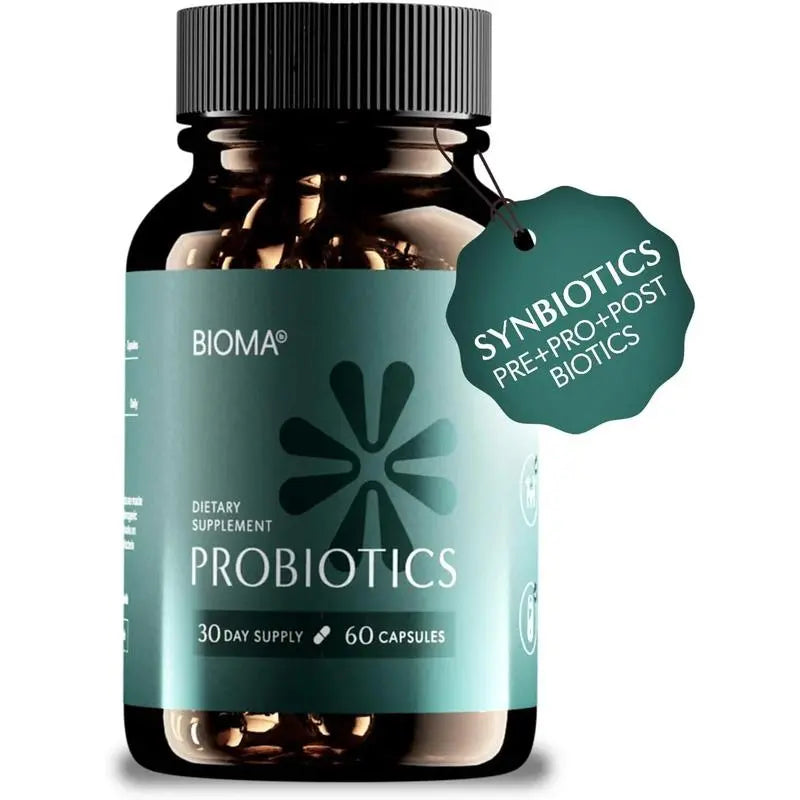Bioma Probiotics – 60 Capsules | 3-in-1 Gut Health Formula for Digestive Support, Balance & Immunity