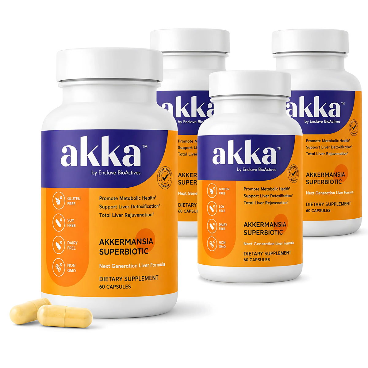 AKKA - Akkermansia Probiotic Liver Cleanse Detox & Repair - Liver Health Supplement for Energy, Digestion & Metabolism with Akkermansia Muciniphila (AKKA Superbiotics), Non-GMO, Gluten-Free, 60 Caps
