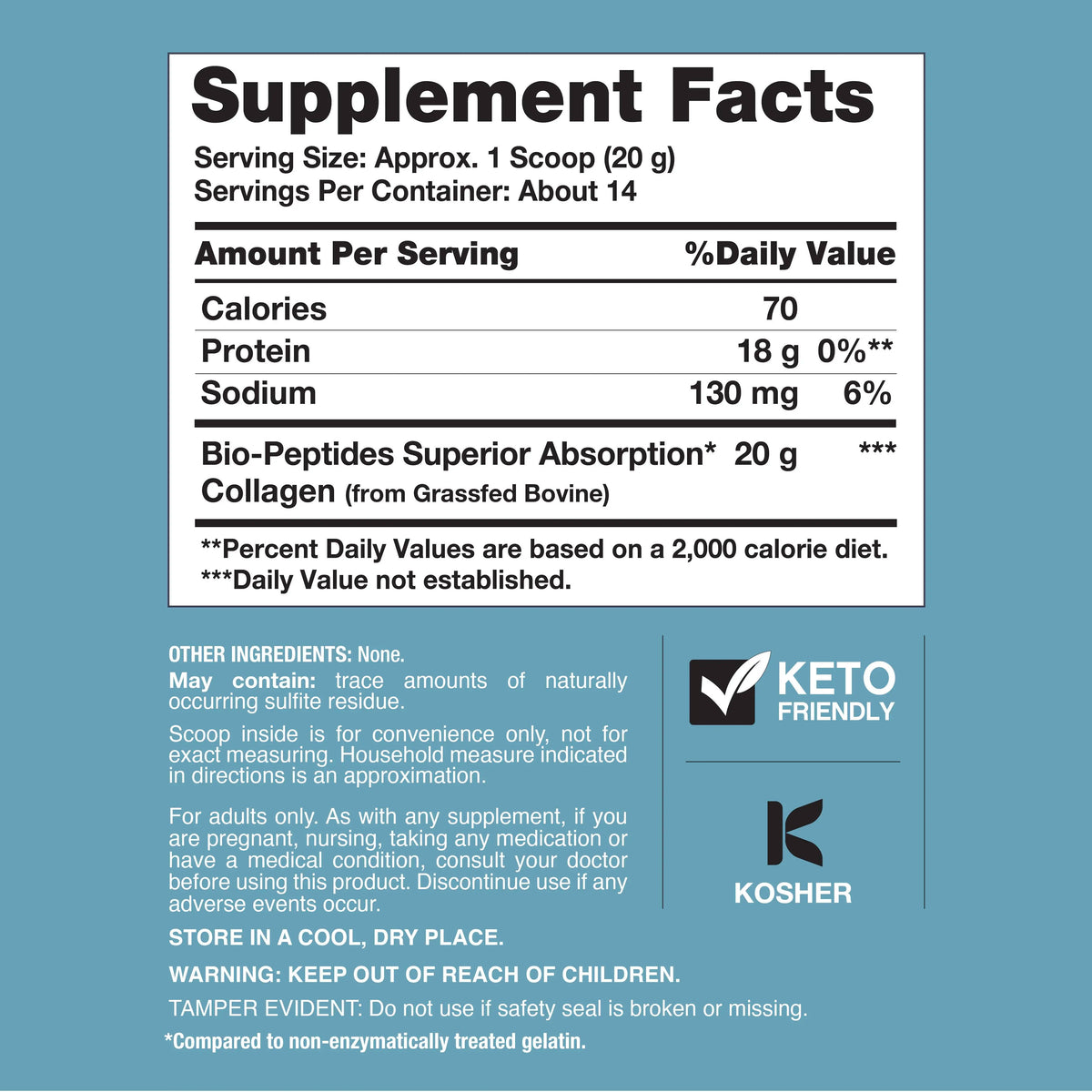 NeoCell Collagen Bio-Peptides Powder - 20oz - Superior Absorption - Grassfed Protein Supplement - Advanced with 18 Essential Amino Acids