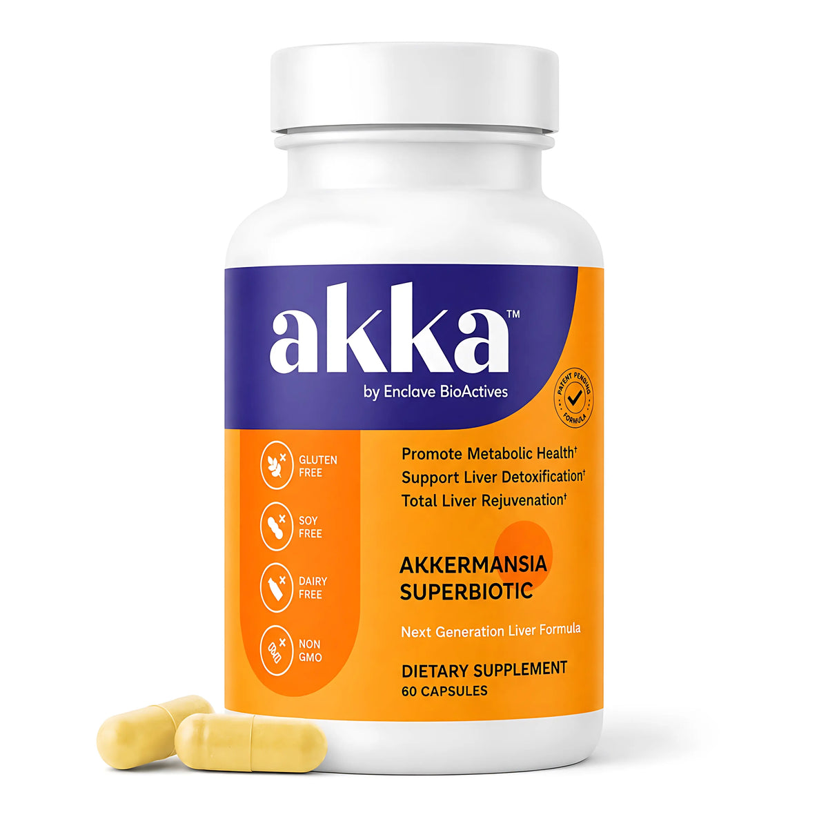 AKKA - Akkermansia Probiotic Liver Cleanse Detox & Repair - Liver Health Supplement for Energy, Digestion & Metabolism with Akkermansia Muciniphila (AKKA Superbiotics), Non-GMO, Gluten-Free, 60 Caps