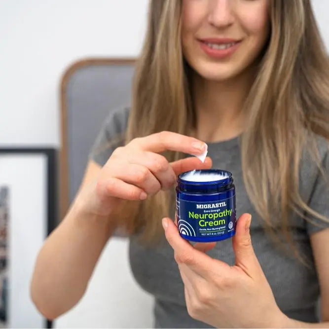 Migrastil Neuropathy Cream - Soothing Cream for Feet, Legs, Hands, Etc. Aloe Shea Butter Gentle Clove Moisturizing Body Care Daily. HSA/FSA Eligible