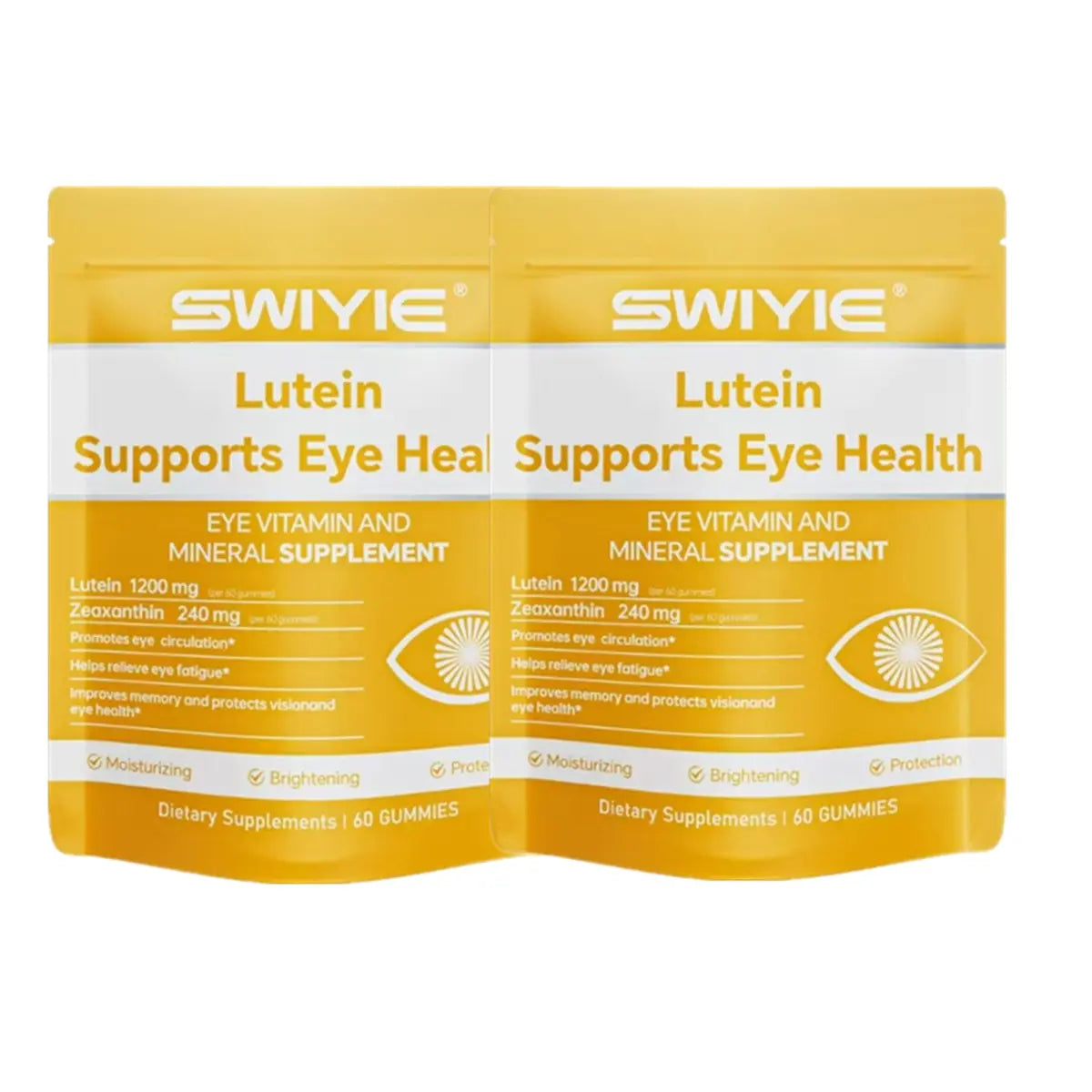 Swiyie Lutein & Zeaxanthin Gummies – Eye Health Supplement with Astaxanthin, Vitamin A C E – Blue Light Defense, Vision Support, Berry Flavor – 60 Gummies Healthcare Dietary Fitness Edible