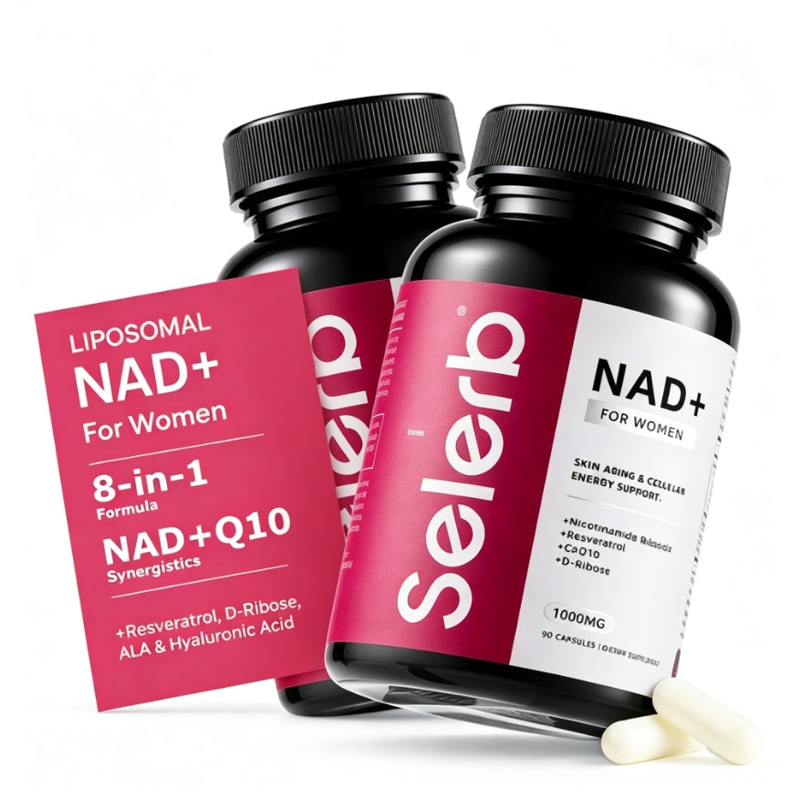 Selerb NAD+ Supplement for Men with NMN - Liposomal Complex with Trans-Resveratrol, CoQ10, Maca & Ashwagandha - Supports Cellular Renewal, Energy & Performance - 60 Capsules Dietary Healthcare Vitamins