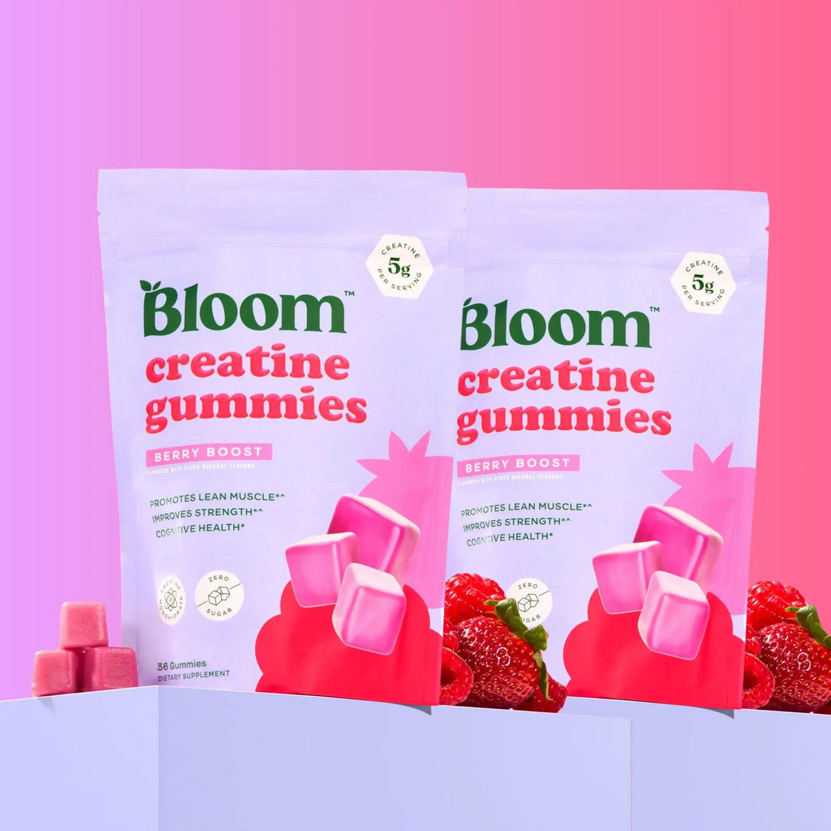 Bloom Nutrition Creatine Gummies -  Energy, Cognitive Health & Post-Workout Muscle Recovery Promotes & Muscle Improves - Creatine for Women