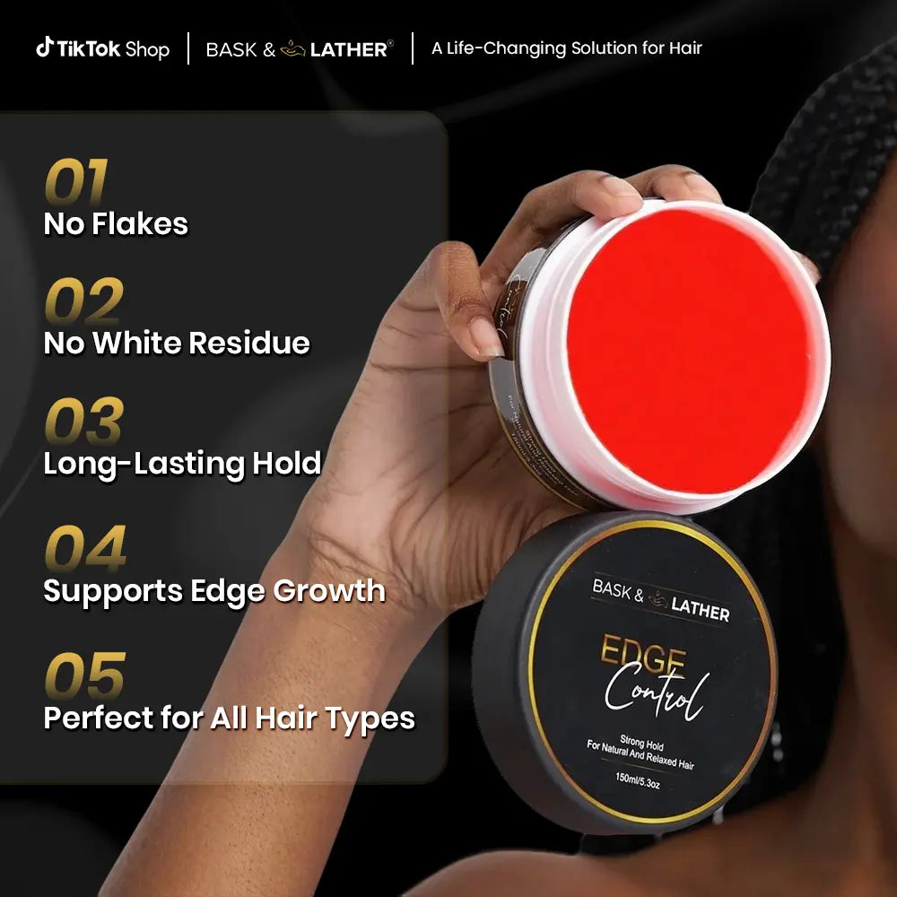 STRONG HOLD- THICK EDGES- EDGE CONTROL BASK AND LATHER Gel Haircare strong  edge