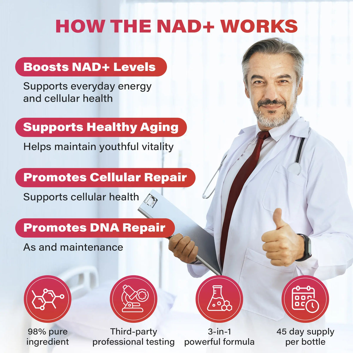 ZOOONE NAD+ Drink Mix 1000mg, Berry Flavor | Nicotinamide Riboside & Resveratrol Supplement, DNA Repair, Anti-Aging for Skin, Boost Cellular Energy & Focus, 30 Packets for Men & Women