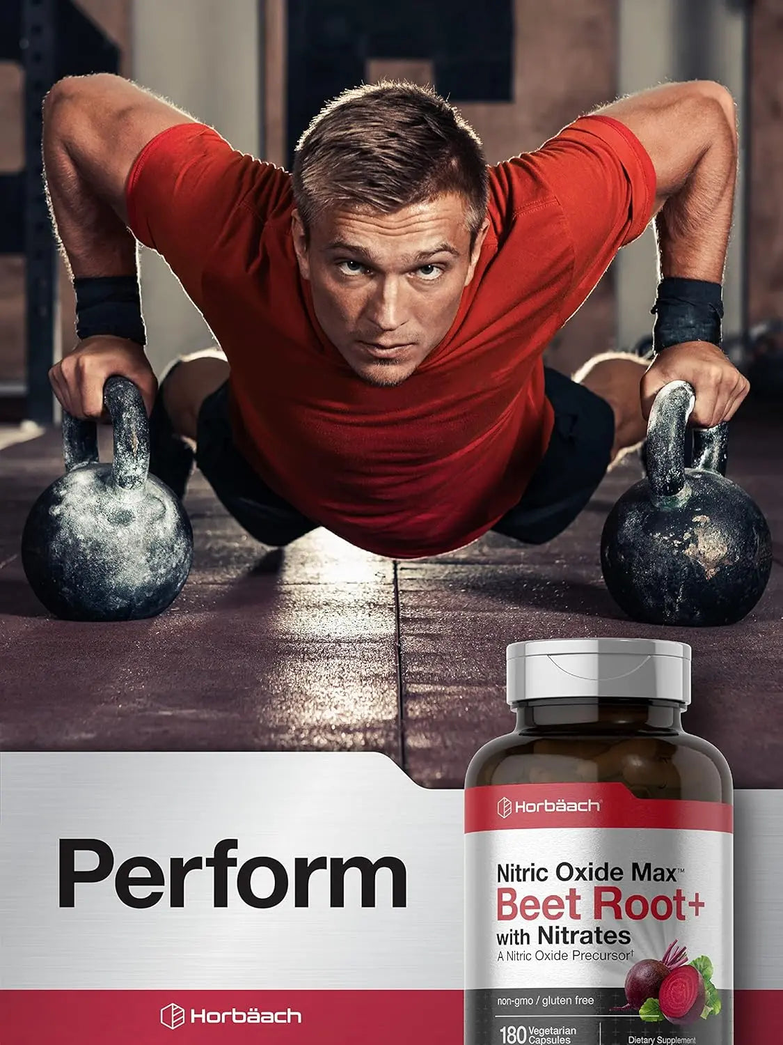 Horbäach Nitric Oxide Beet Root Capsules | 180 Count | with Nitrates and Precursor | for Men and Women | Vegetarian, Non-GMO, Gluten Free Supplement