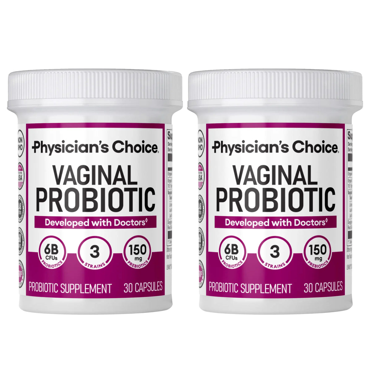 Physician's Choice Vaginal Probiotic - Odor Control, pH Balance & Daily Feminine Health Support with Cranberry and Prebiotics for Women