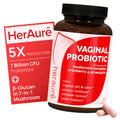 HerAuré Women’s Probiotics - pH Balance, Odor Control, Flora Health, Moistening, Tightening - With 7 Billion CFU Probiotic, Prebiotic, 7-in-1 Mushroom Blend, Cranberry, Pineapple - 60 Capsules (Pack of 1), Self-Care Gift,mothersdaygift