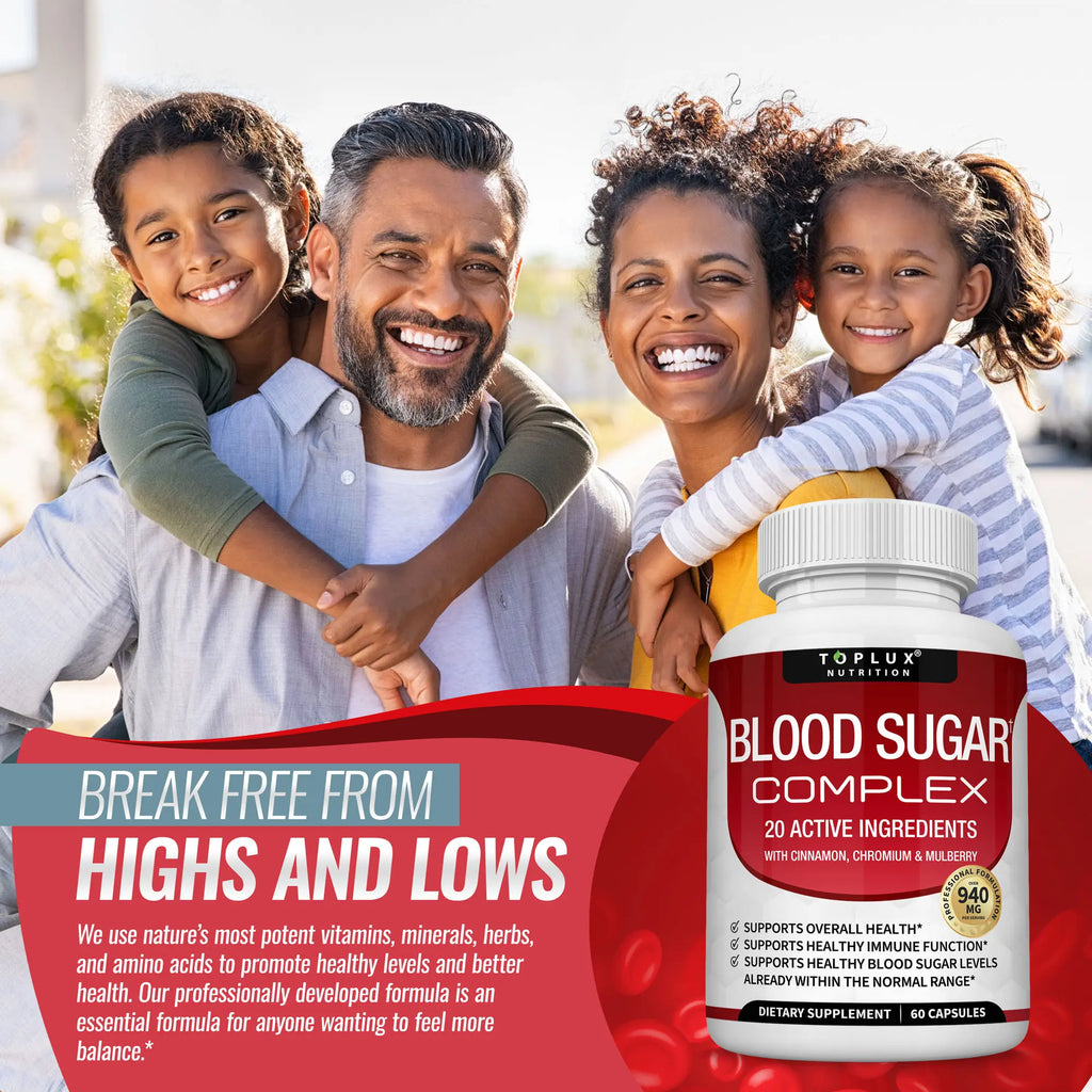 Blood Sugar Complex 20 Vitamins & Minerals Support Overall Health