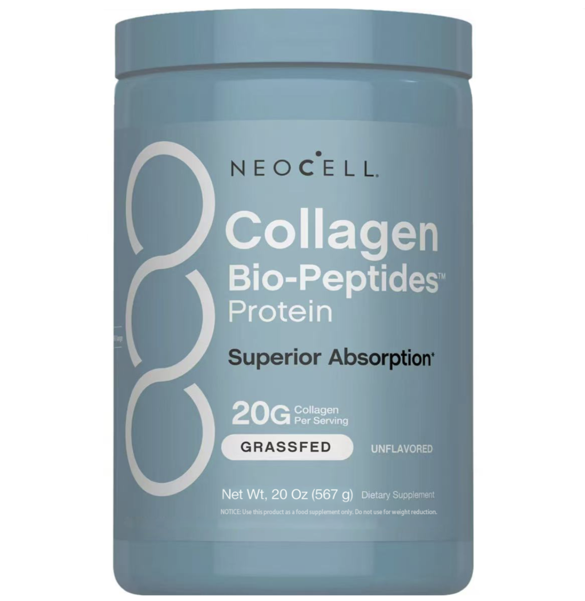NeoCell Collagen Bio-Peptides Powder - 20oz - Superior Absorption - Grassfed Protein Supplement - Advanced with 18 Essential Amino Acids