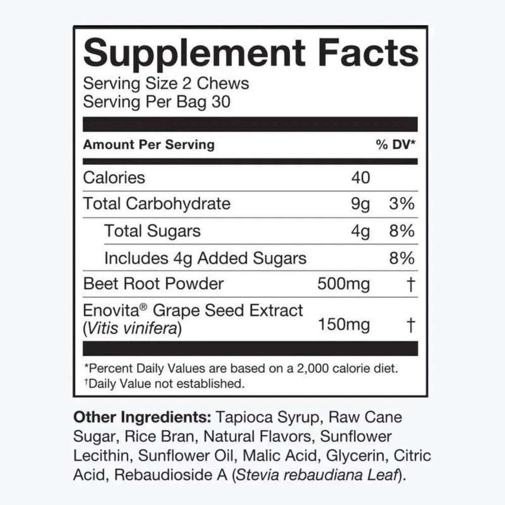 HumanN Super Beets Heart Chews –Pomegranate, 60 Count for Blood Pressure Support